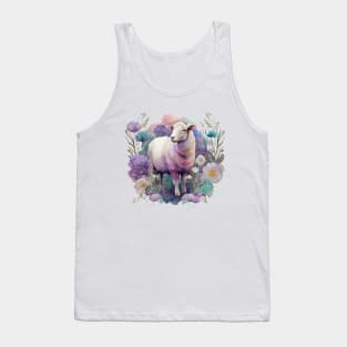 Sheep Floral Tank Top